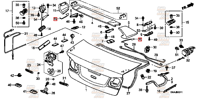 Honda OEM Spoiler Mount Rubber - Civic FD2